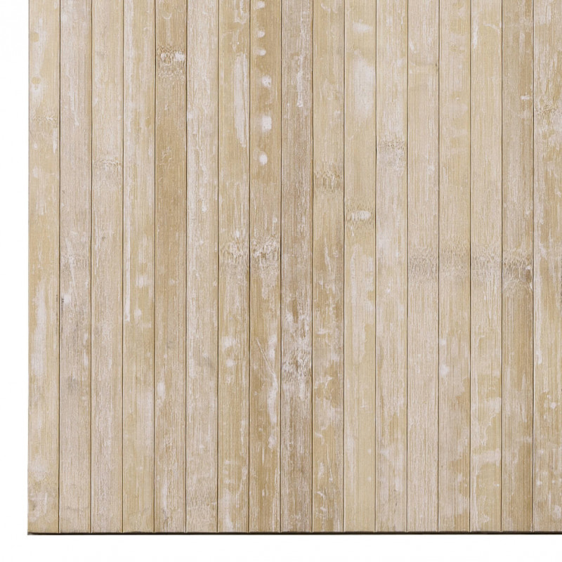 Alfombra de bambú antideslizante blanco tiza ECODECO