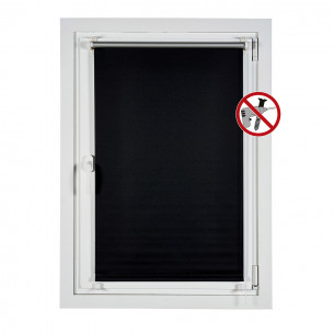 Estor Enrollable 60 x 80 cm, Protección UV y Sol, Estores Sin Taladrar,  Fijación sin Taladrar, para Puertas y Ventanas, Negro