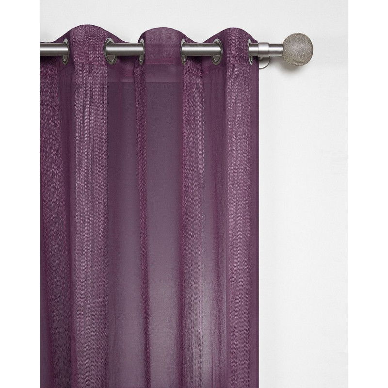 Cortina con ollaos rayas violeta 200x280