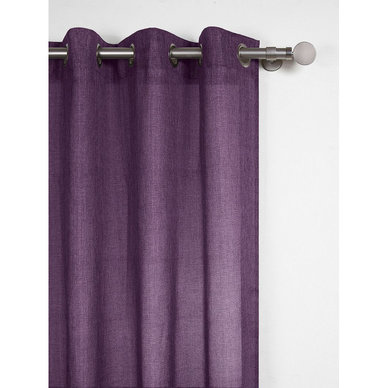Cortina con ollaos traslúcida violeta 200x280